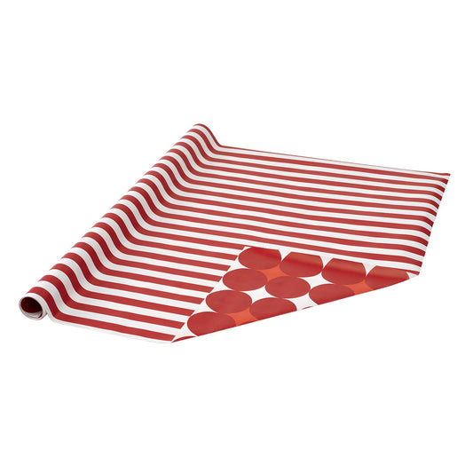 VINTERFINT gift wrap roll, double sided mixed patterns/red/white, 3x0.7 m/2.10 m²