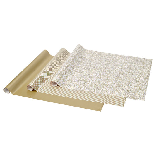 VINTERFINT gift wrap roll, mixed patterns gold-colour, 9 mx0.7 m cm