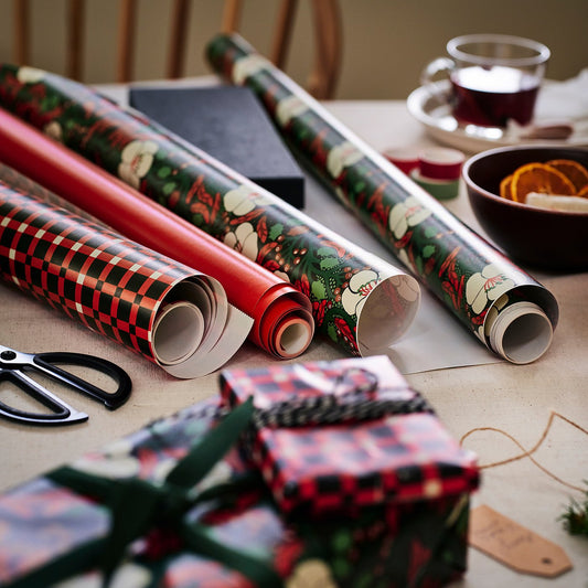 VINTERFINT gift wrap roll, mixed patterns mixed colours, 3x0.7 m/2.10 m²