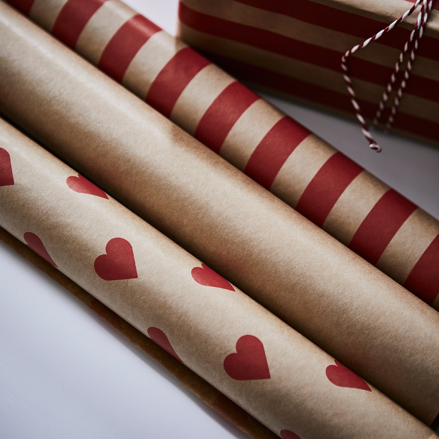 VINTERFINT gift wrap roll, mixed patterns brown/red, 9 mx0.7 m cm