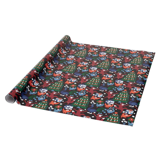 VINTERFINT gift wrap roll, mixed patterns multicolour, 3x0.7 m/2.10 m²