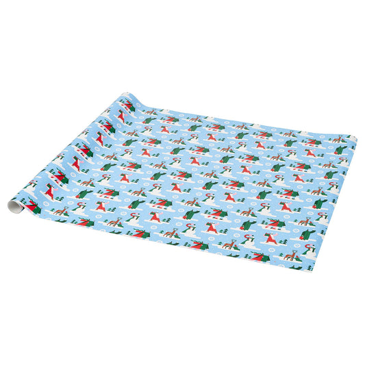 VINTERFINT gift wrap roll, winter blue, 3 mx0.7 m cm
