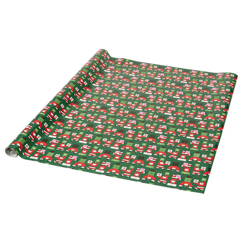 VINTERFINT gift wrap roll, Santa Claus pattern green, 4 mx1.0 m cm