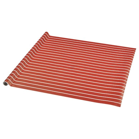 Ikea VINTERFINT - Gift wrap roll, stripe pattern red, 3x0.7 m