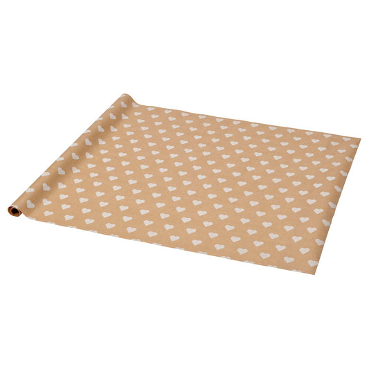 VINTERFINT gift wrap roll, heart pattern/brown, 3 mx0.7 m cm