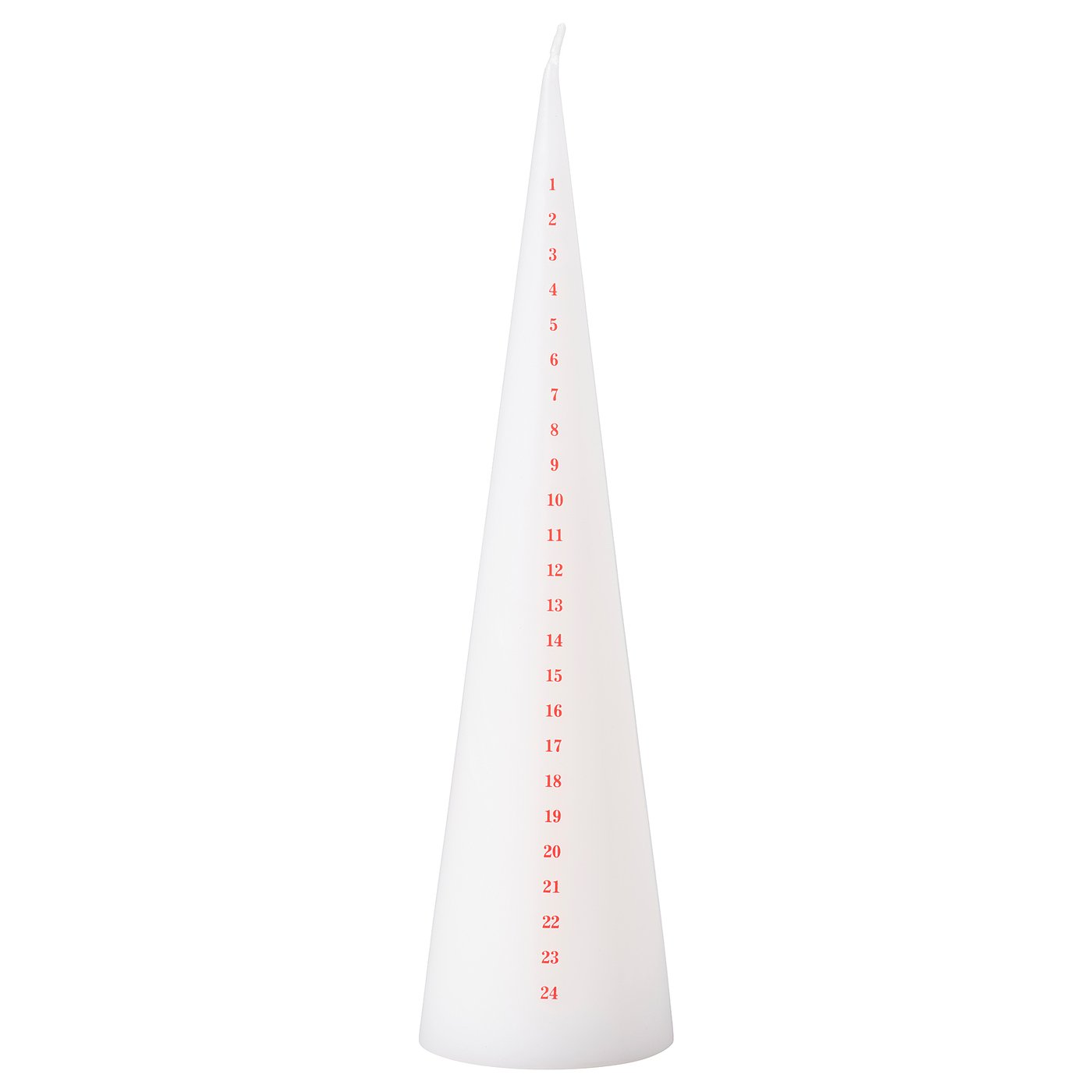 VINTERFINT unscented pillar candle, calendar white/red, 6.5 cm