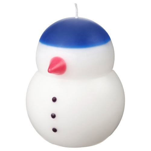 VINTERFINT unscented pillar candle, snowman white, 12 cm