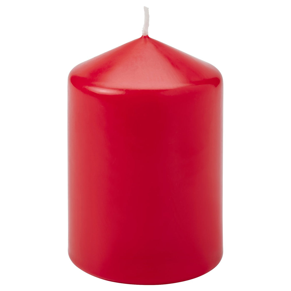 VINTERFINT unscented pillar candle, red, 10 cm