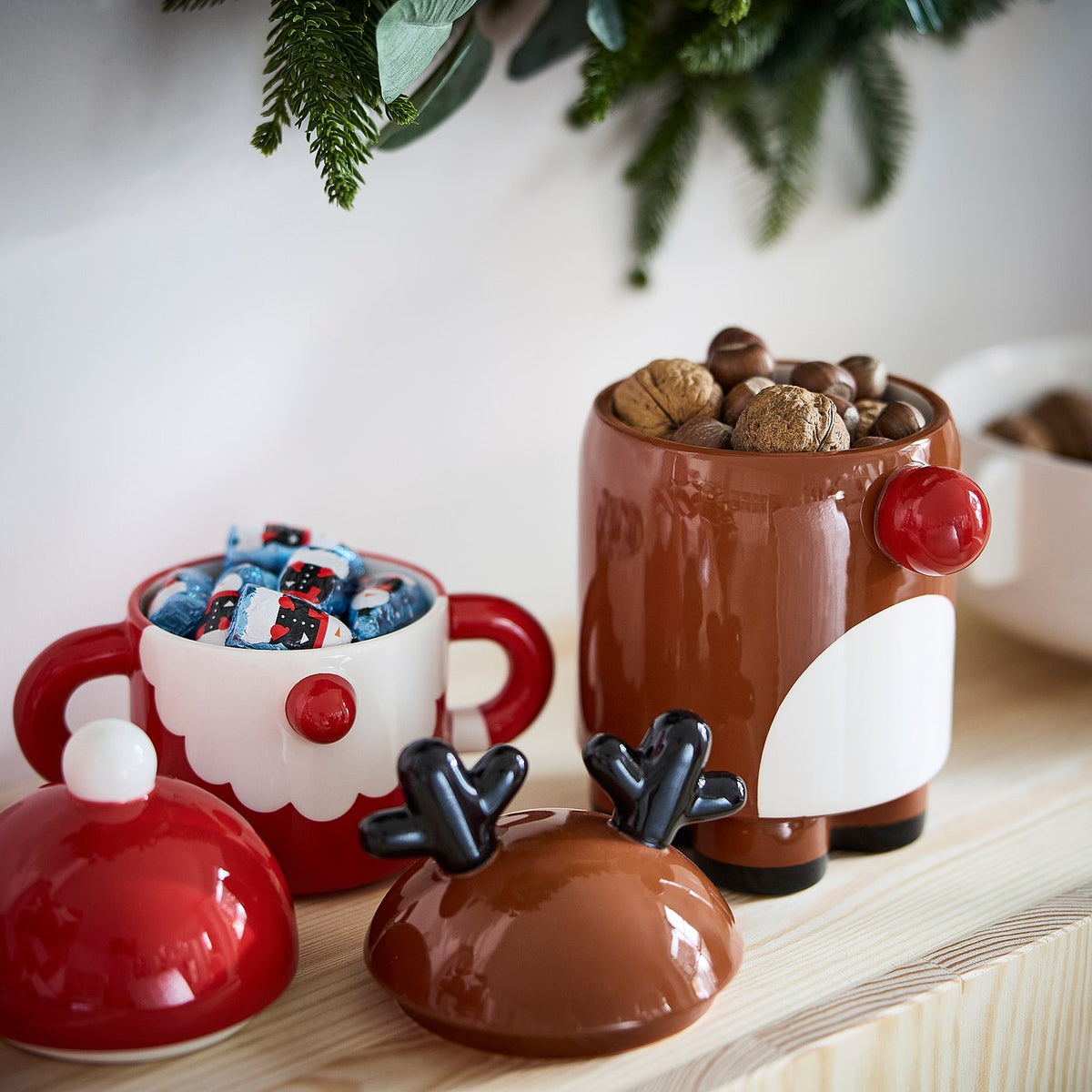 VINTERFINT bowl with lid, reindeer brown, 12 cm
