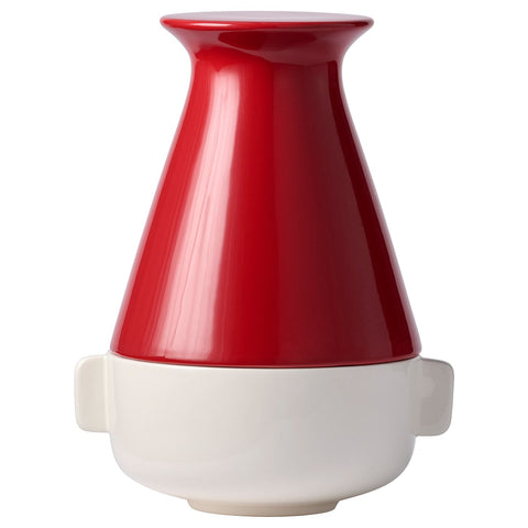VINTERFINT bowl with lid, red/white, 18 cm