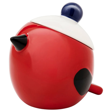 VINTERFINT bowl with lid, bird red, 13.5 cm