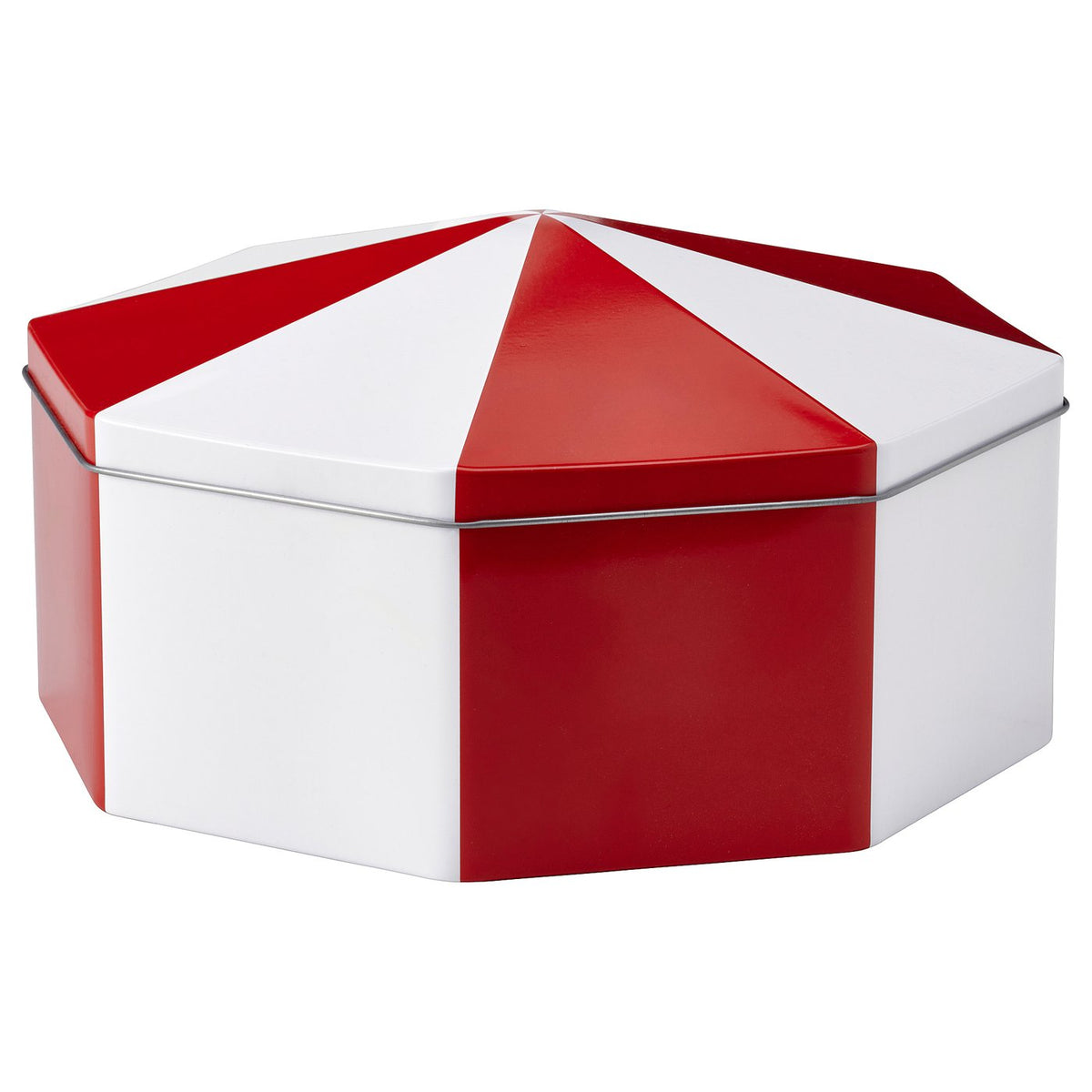 VINTERFINT tin with lid, white/red, 24 cm