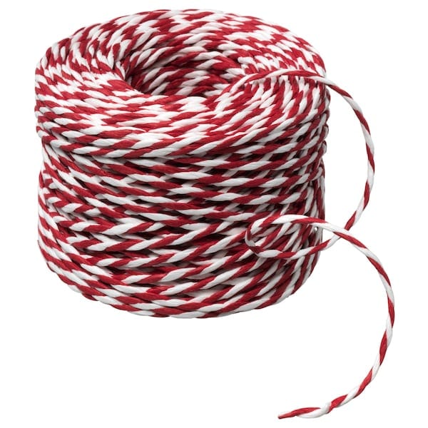 Ikea VINTERFINT - String, white/red, 40 m