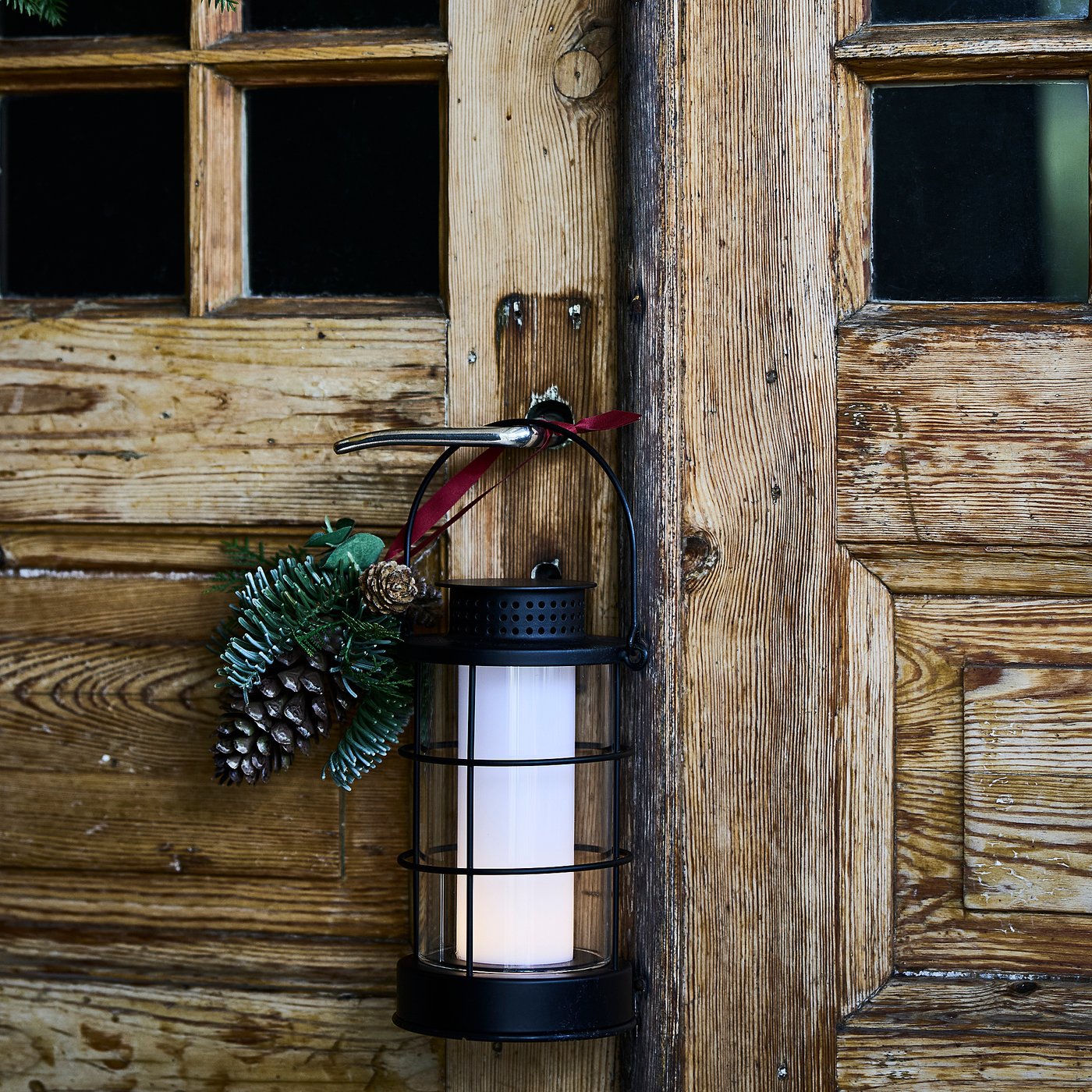VINTERFINT artificial hanging decoration, in/outdoor/pine cone, 14 cm