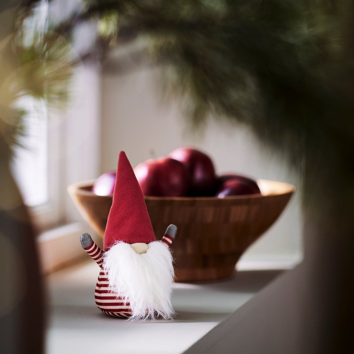 VINTERFINT decoration, Santa Claus/striped red, 16 cm
