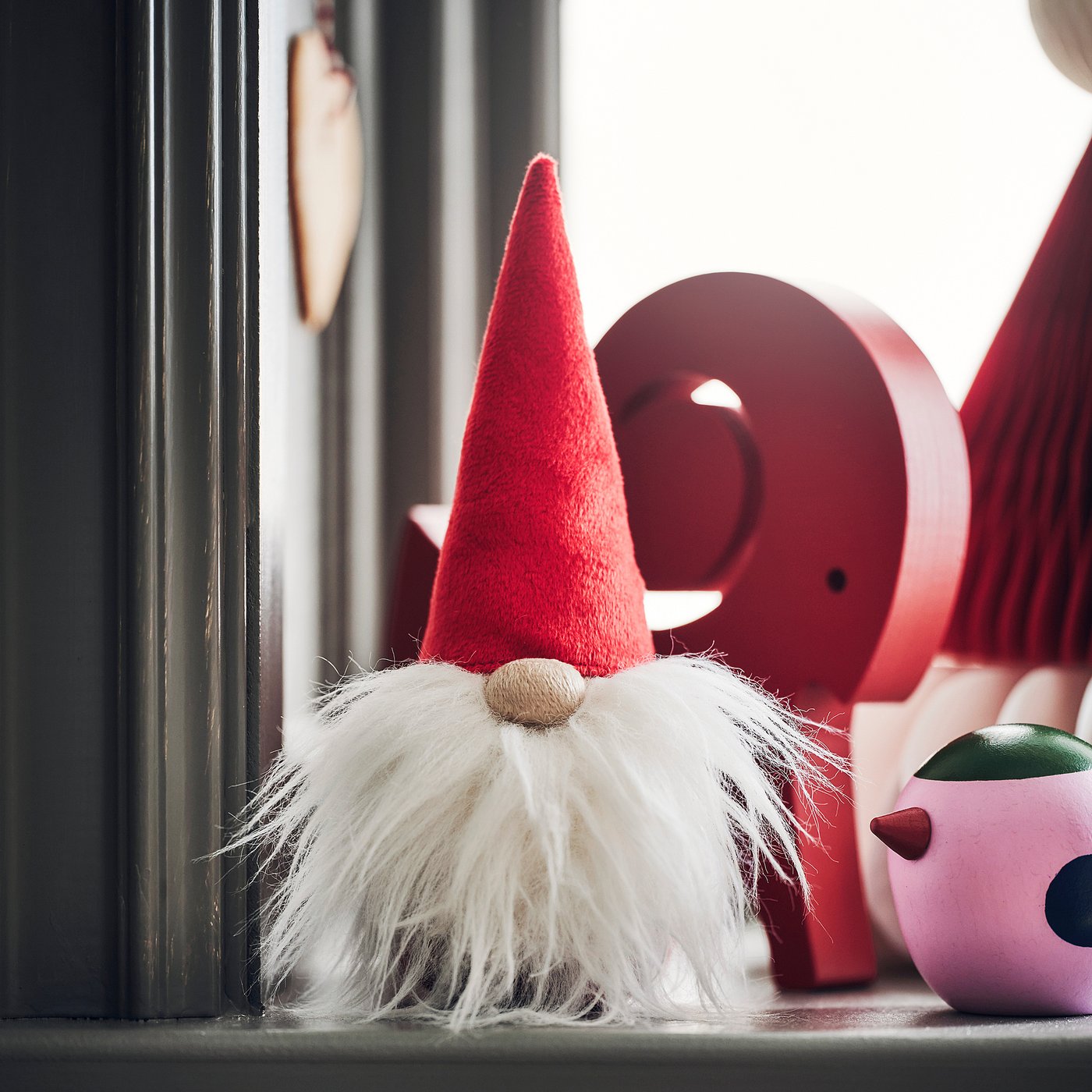 VINTERFINT decoration, Santa Claus red, 7x19 cm