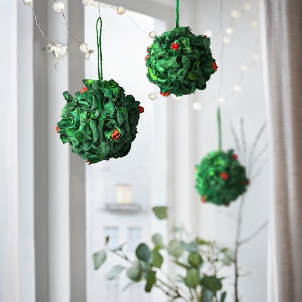 Ikea VINTERFINT - Decoration, ball, green/red