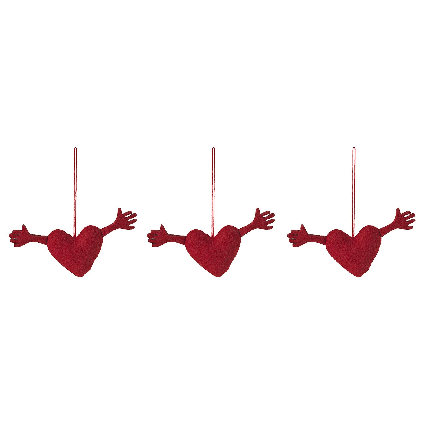 VINTERFINT tree ornament, heart-shaped red