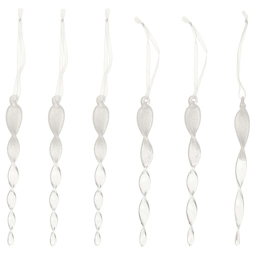 VINTERFINT tree ornament, icicle-shaped clear glass