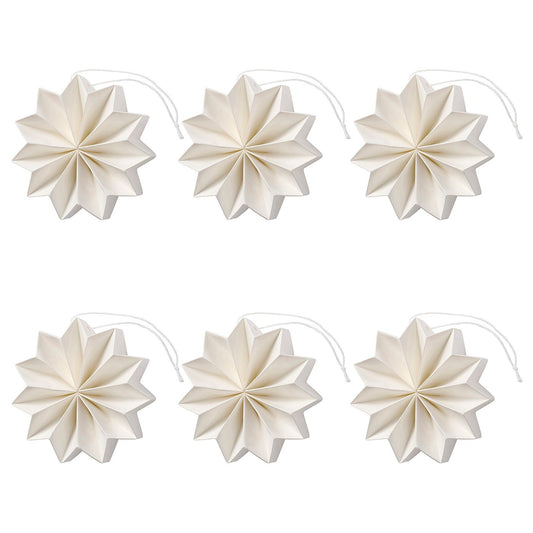 VINTERFINT tree ornament, paper/off-white, 6 pack