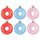 VINTERFINT tree ornament, mixed colours, 7 cm, 6 pack