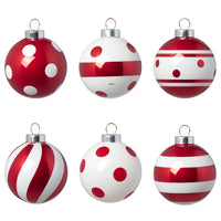 VINTERFINT tree ornament, mixed patterns/red/white, 6 cm
