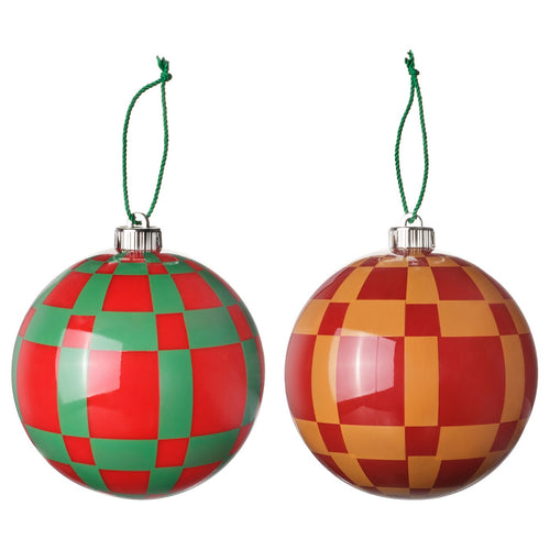 VINTERFINT tree ornament, bauble red/green, 15 cm