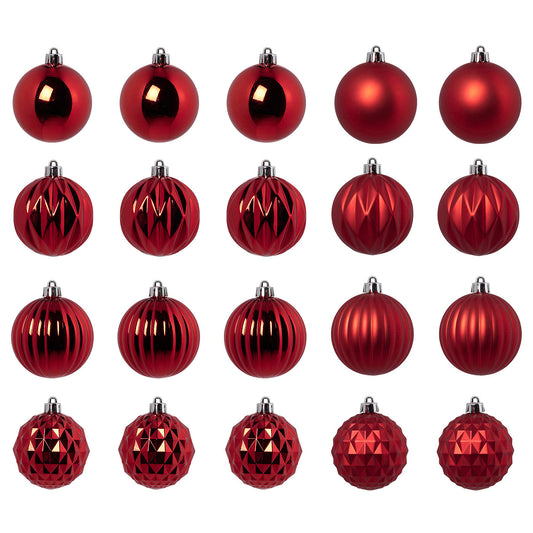 VINTERFINT tree ornament, bauble red, 7 cm, 20 pack