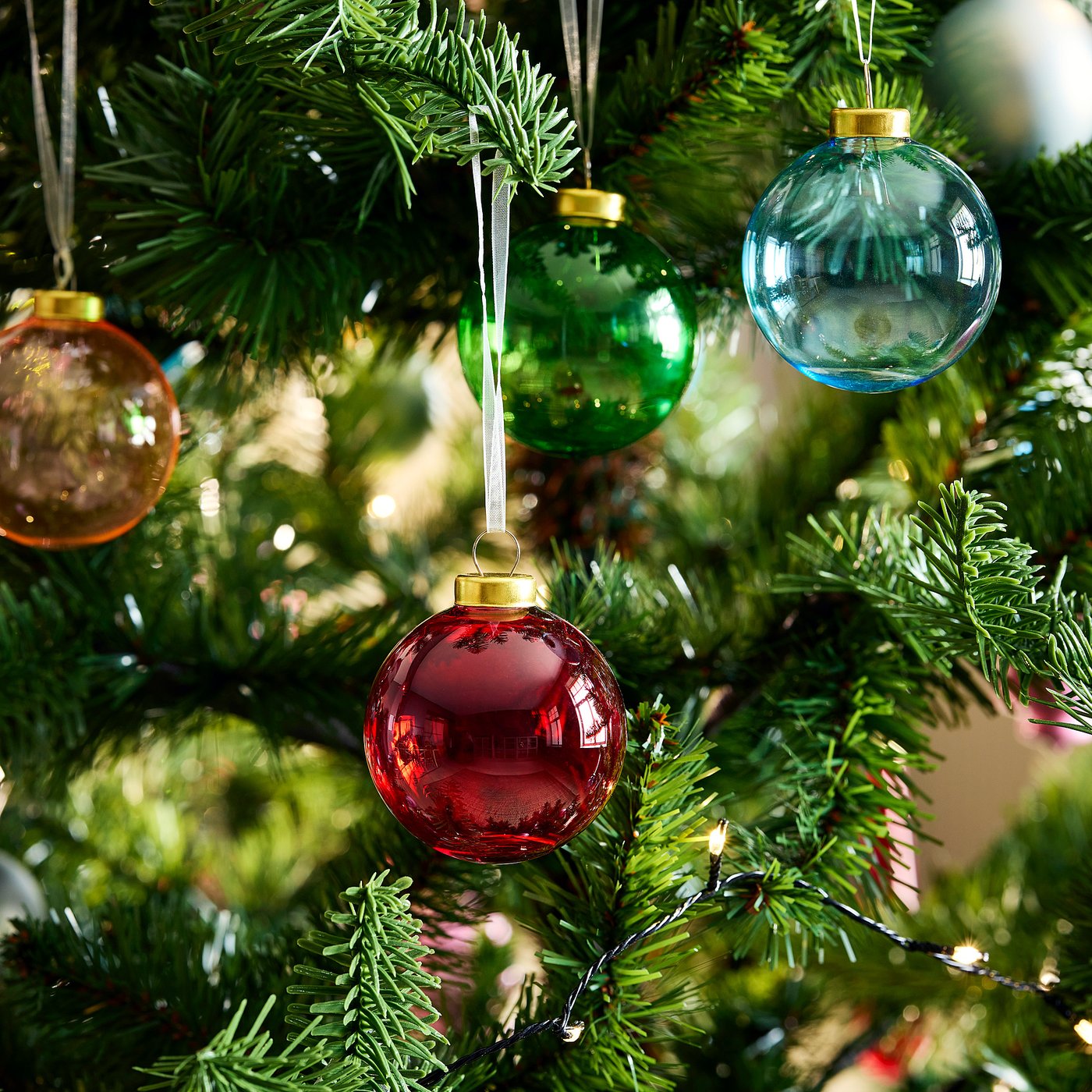 VINTERFINT tree ornament, bauble glass/mixed colours, 6 cm