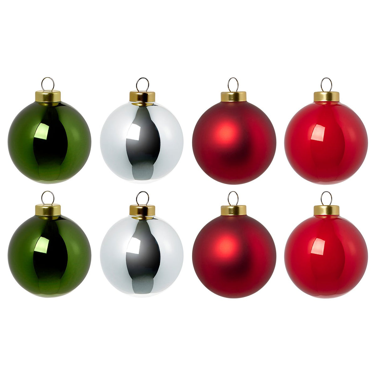 VINTERFINT tree ornament, bauble glass/mixed colours, 6 cm, 8 pack
