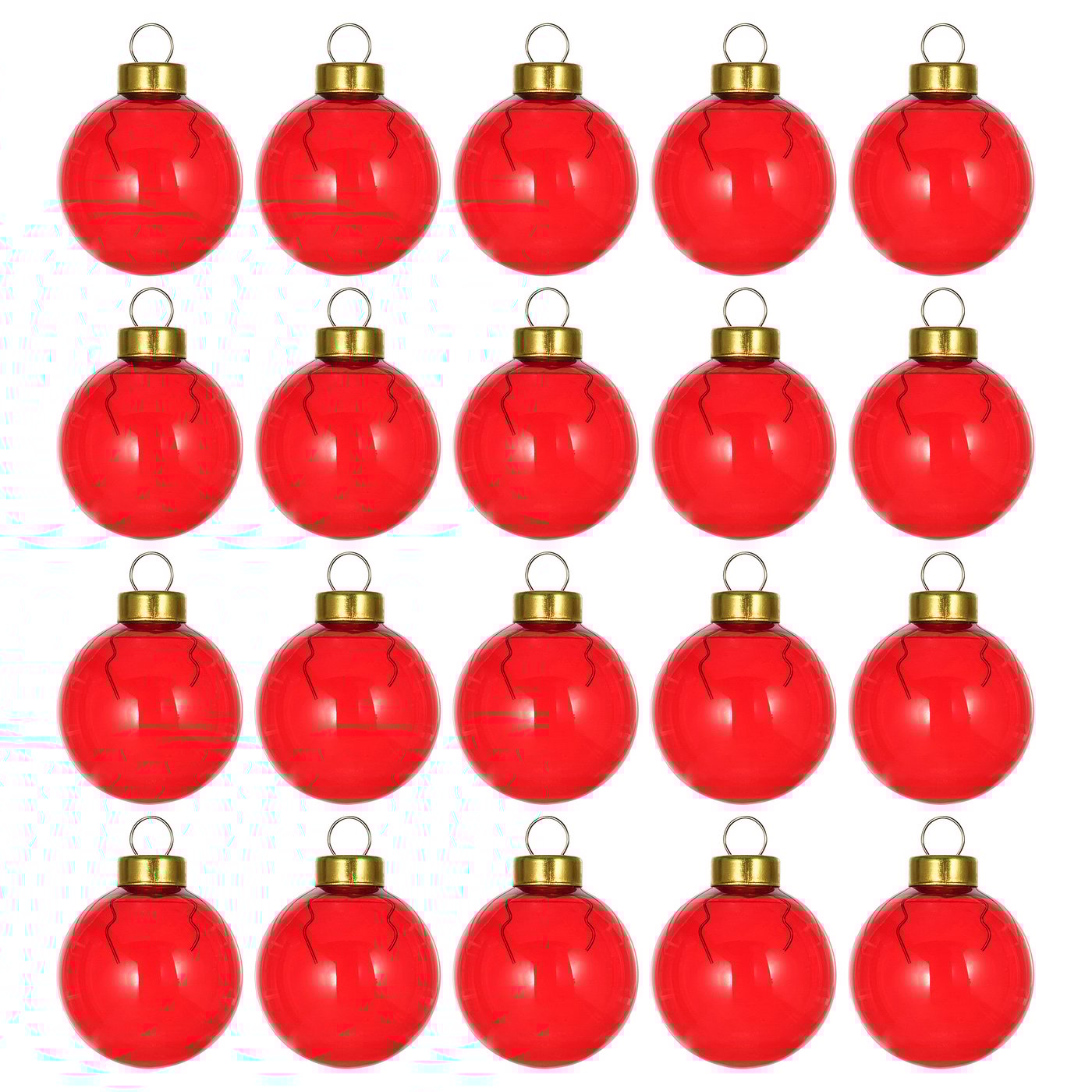 VINTERFINT tree ornament, bauble glass/red, 3.5 cm