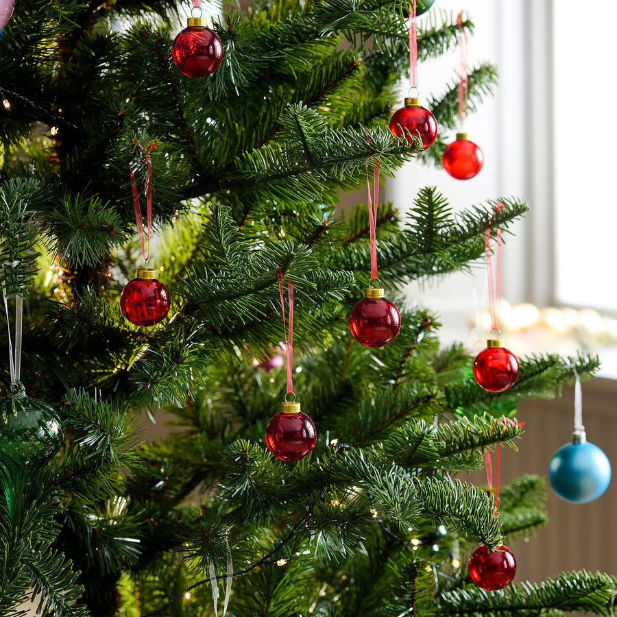 VINTERFINT tree ornament, bauble glass/red, 3.5 cm, 20 pack