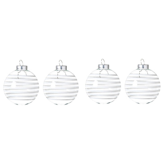 VINTERFINT tree ornament, bauble clear glass/white, 6 cm