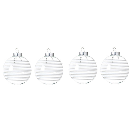 VINTERFINT tree ornament, bauble clear glass/white, 6 cm