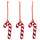 VINTERFINT tree ornament, glass/candy cane red/white, 8 cm, 3 pack