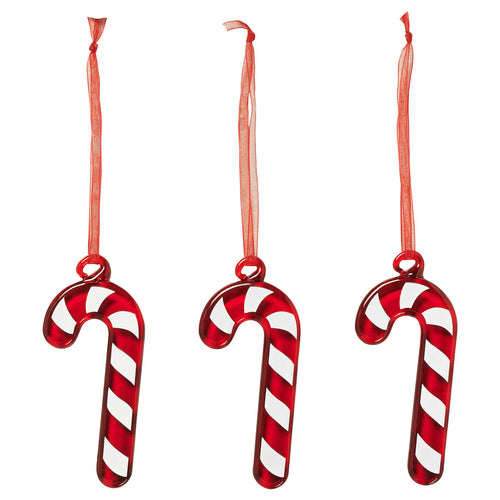 VINTERFINT tree ornament, glass/candy cane red/white