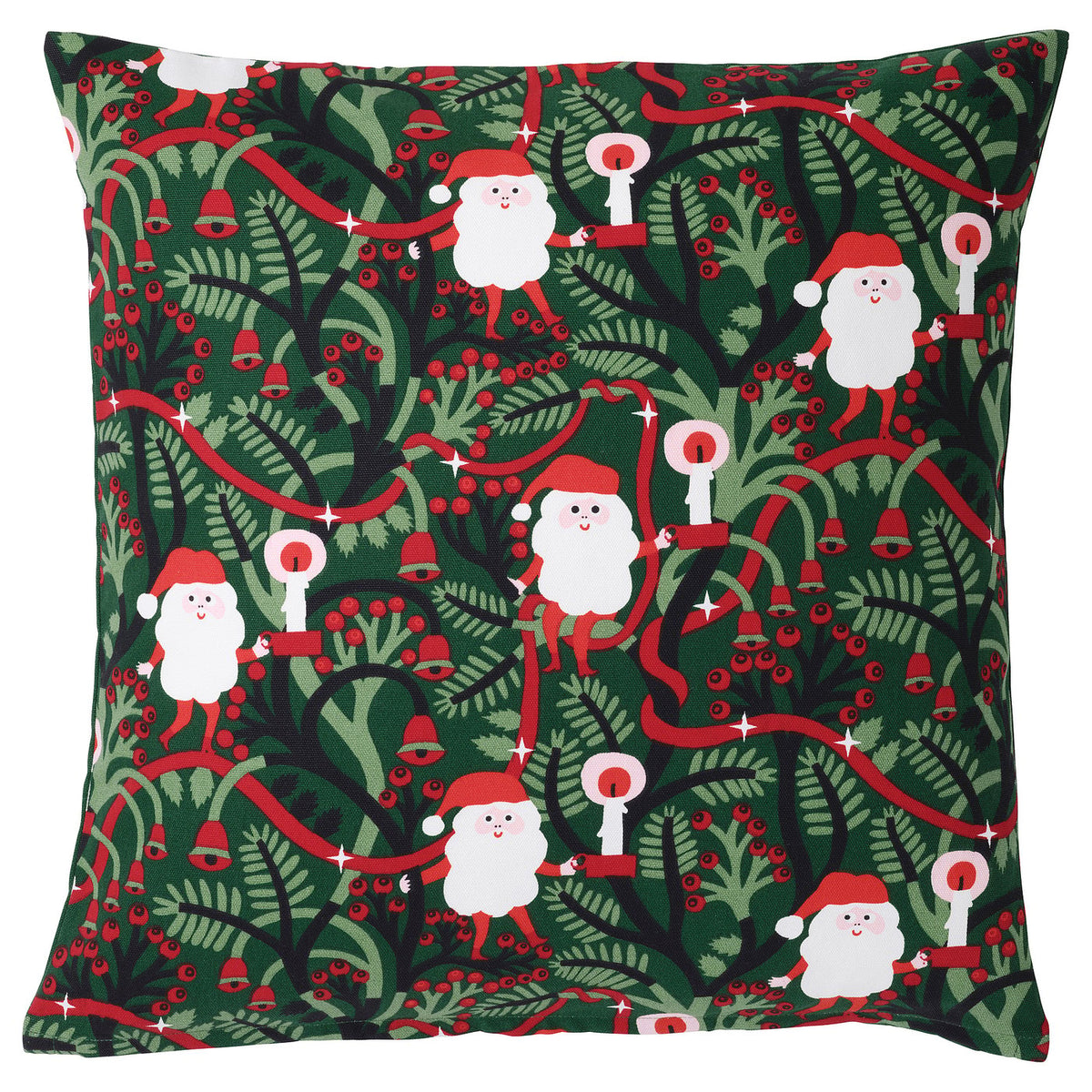 VINTERFINT cushion cover, Santa Claus pattern green, 50x50 cm