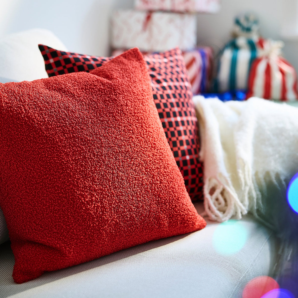 VINTERFINT cushion cover, red, 50x50 cm