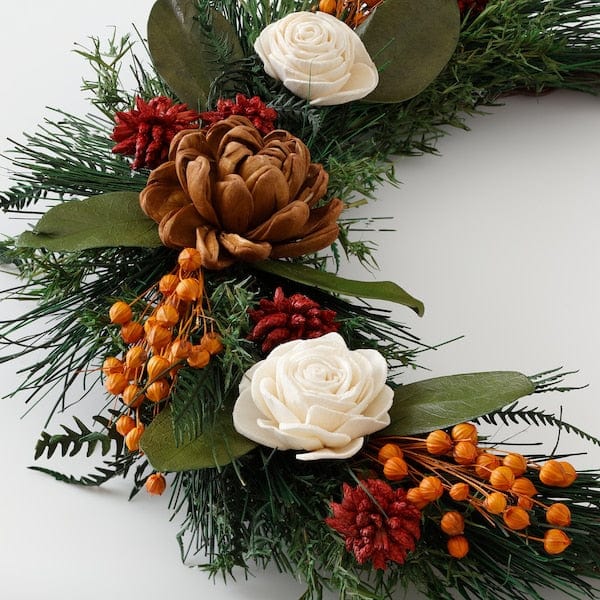 Ikea VINTERFINT - Wreath, orange/green, 30 cm