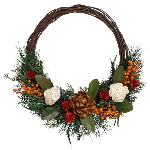 Ikea VINTERFINT - Wreath, orange/green, 30 cm