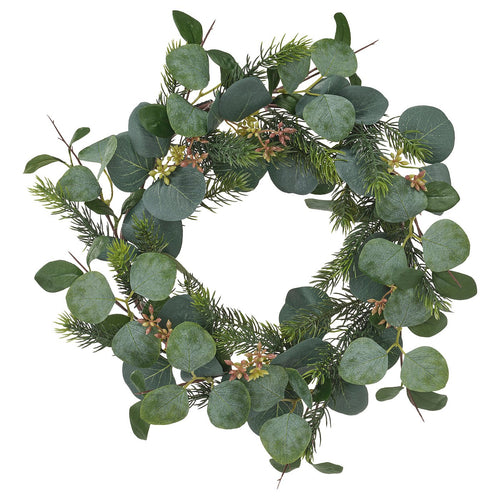 VINTERFINT artificial wreath, in/outdoor eucalyptus, 45 cm