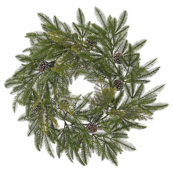 Ikea VINTERFINT - Artificial wreath, in/outdoor/pine cone  green, 60 cm