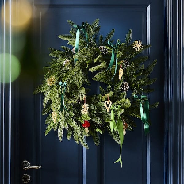 Ikea VINTERFINT - Artificial wreath, in/outdoor/pine cone  green, 60 cm