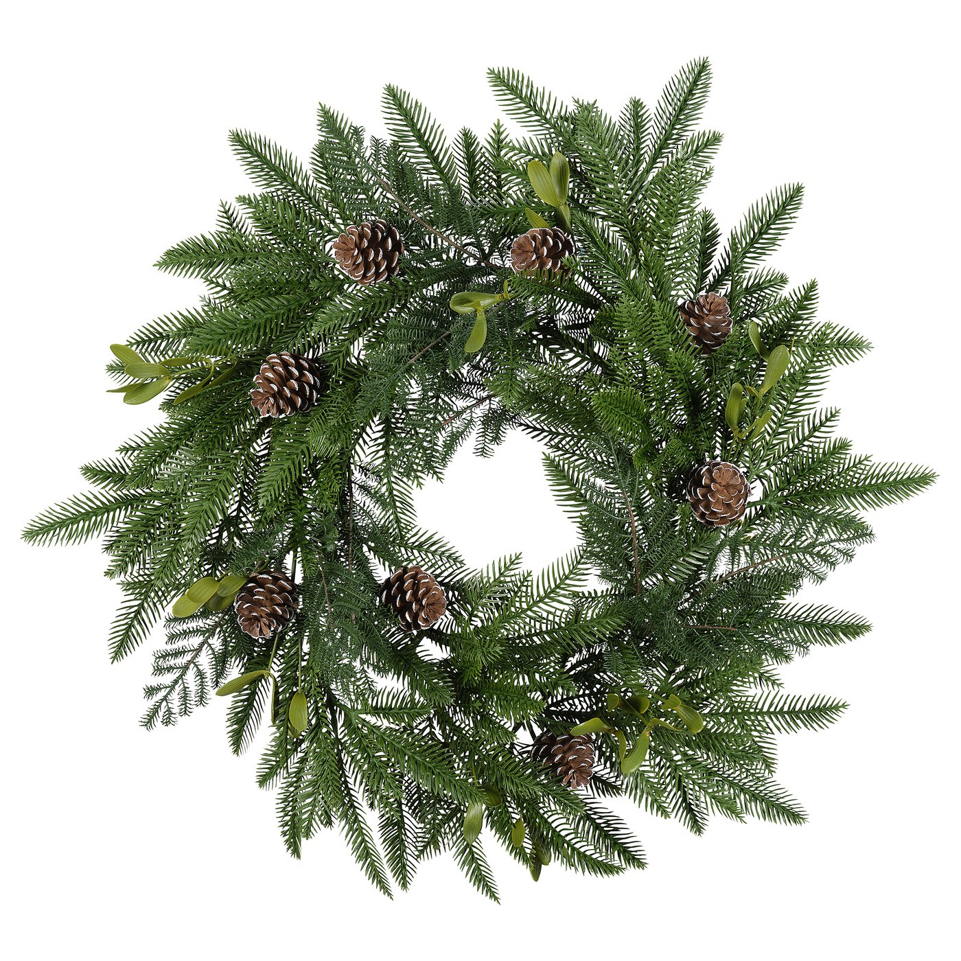 VINTERFINT artificial wreath, in/outdoor/pine cone green, 60 cm
