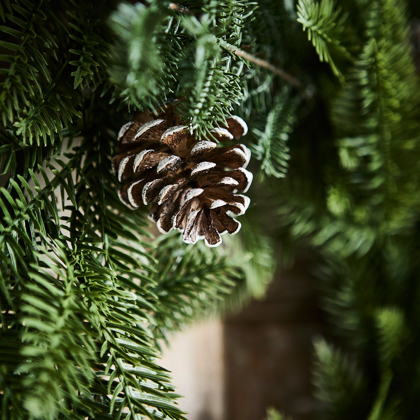 VINTERFINT artificial wreath, in/outdoor/pine cone green, 60 cm
