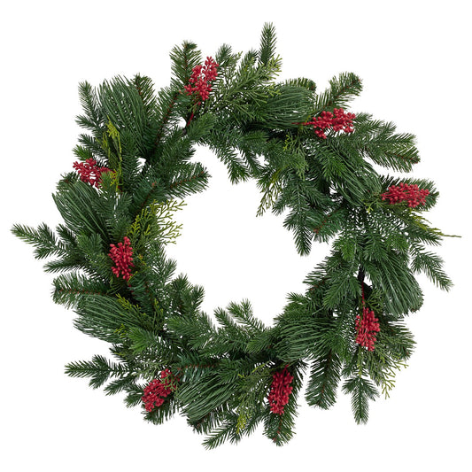 VINTERFINT artificial wreath, in/outdoor green, 60 cm