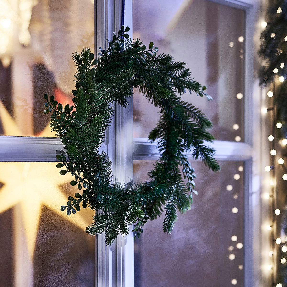 VINTERFINT artificial wreath, in/outdoor green, 45 cm