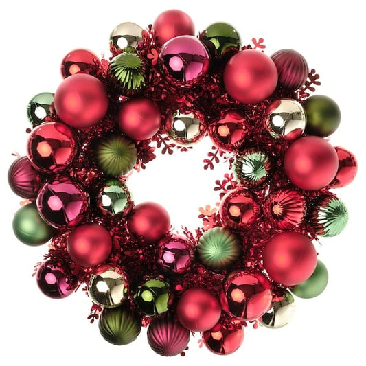 Ikea VINTERFINT - Wreath, bauble red/green, 38 cm