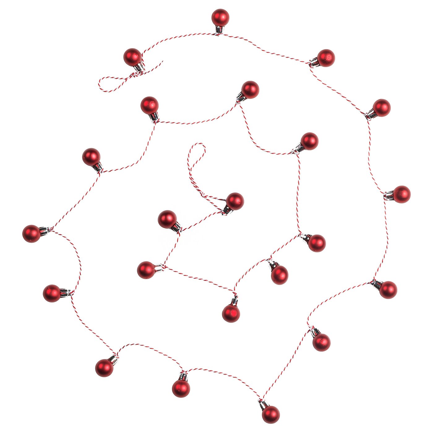 VINTERFINT garland, bauble red, 2.2 mx2 cm