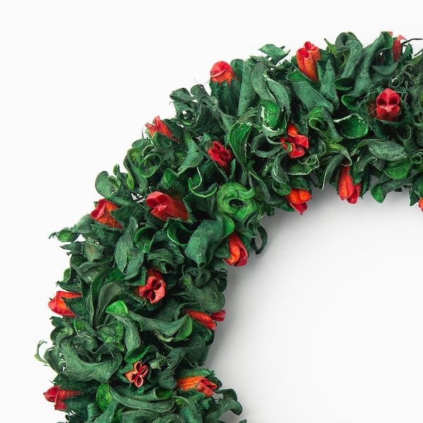 Ikea VINTERFINT - Wreath, green/red, 21 cm